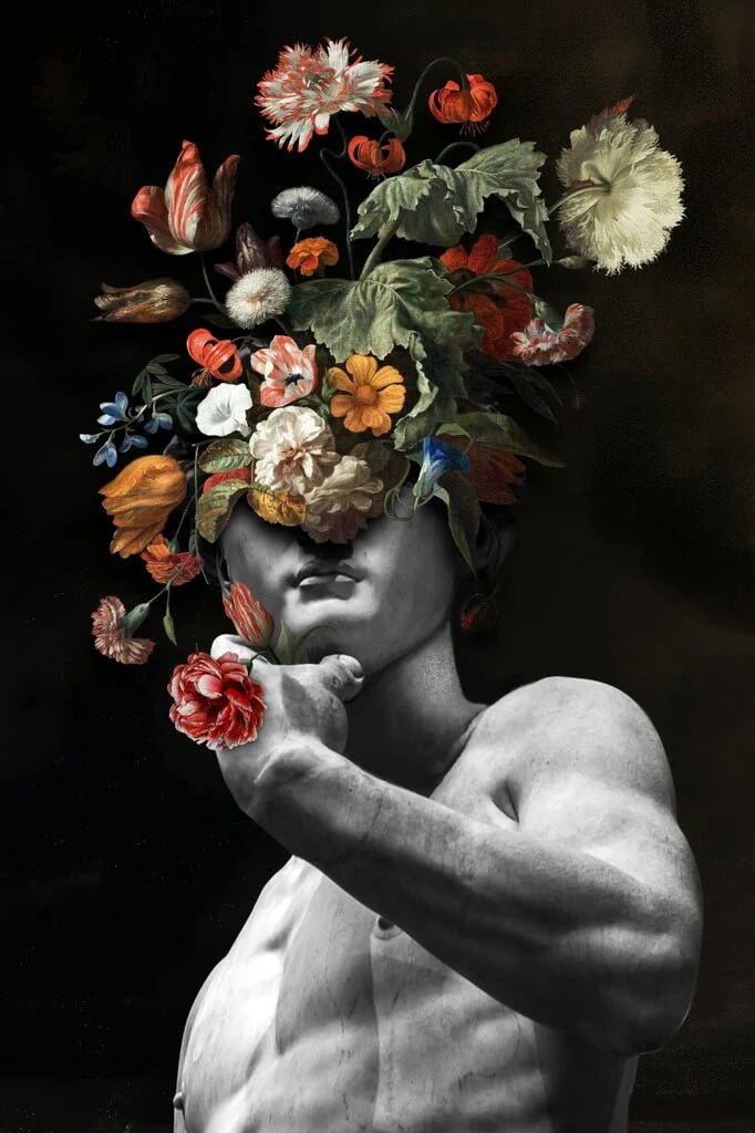 David of Michelangelo and Flowers - Image 2