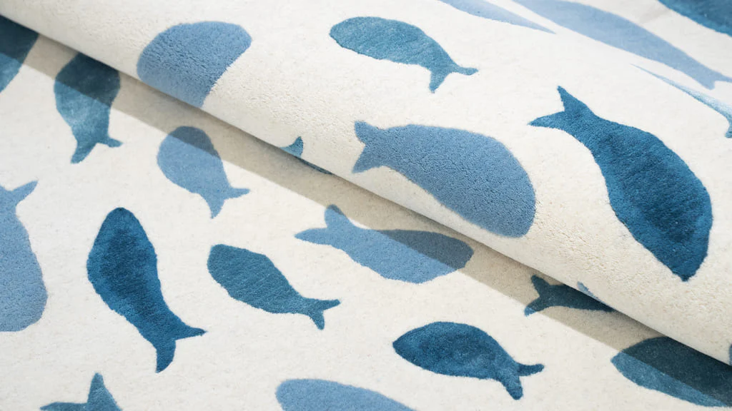 Fish Swirl Blue Rug - Image 3