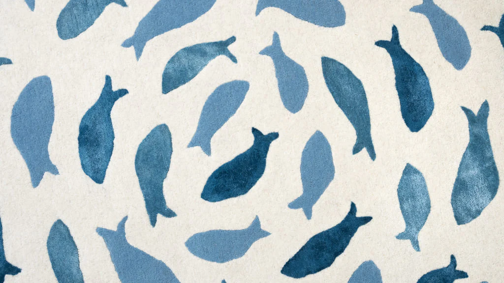Fish Swirl Blue Rug - Image 4