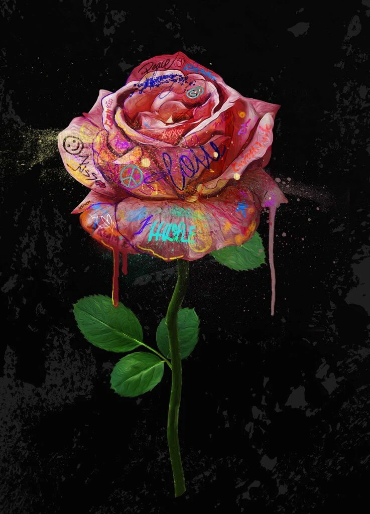 Hustle over Love - Rose Graffiti - Image 2