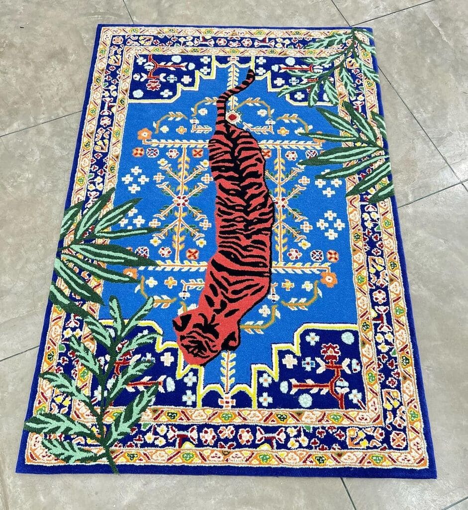 Red Tiger Handmade Rug - Image 4