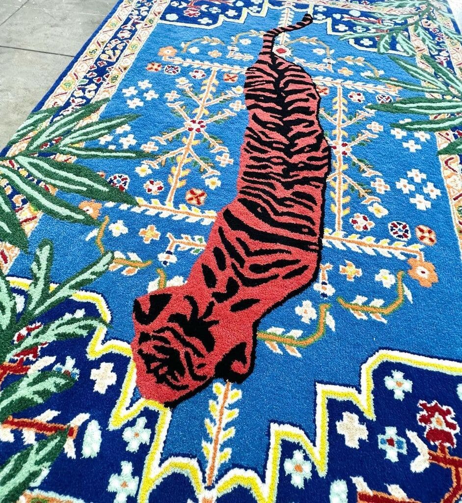 Red Tiger Handmade Rug - Image 5